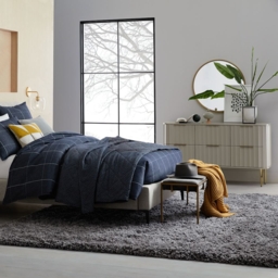 120 cm W Modern 6-Drawer White Bedroom Dresser for Storage in Gold - thumbnail 4