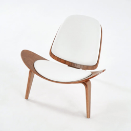 Leather Walnut Tripod Accent Chair - thumbnail 8