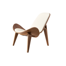 Leather Walnut Tripod Accent Chair - thumbnail 4