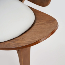 Leather Walnut Tripod Accent Chair - thumbnail 9