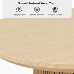 Round Small Dining Table Natural Wood Tabletop for 2 Person Japandi - thumbnail 8