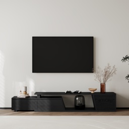 Fero Black Extendable TV Stand with 3 Drawers (1800 mm - 2800 mm) - thumbnail 3