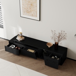 Fero Black Extendable TV Stand with 3 Drawers (1800 mm - 2800 mm) - thumbnail 8