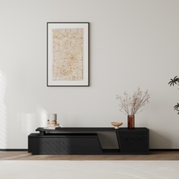 Fero Black Extendable TV Stand with 3 Drawers (1800 mm - 2800 mm) - thumbnail 9