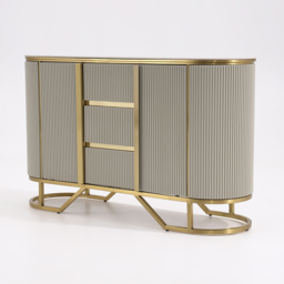Modern Buffet Faux Marble Top Modern Sideboard with Stainless Steel Base - thumbnail 9