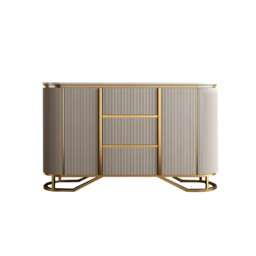 Modern Buffet Faux Marble Top Modern Sideboard with Stainless Steel Base - thumbnail 5