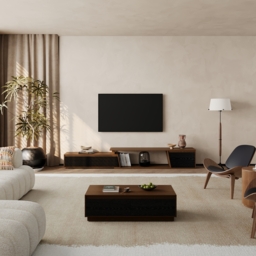 Fero Mid-Century Extendable TV Stand & Block Coffee Table Set - thumbnail 3