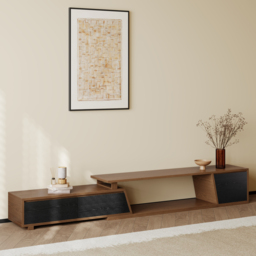 Fero Mid-Century Extendable TV Stand & Block Coffee Table Set - thumbnail 4