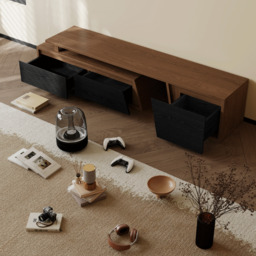 Fero Mid-Century Extendable TV Stand & Block Coffee Table Set - thumbnail 5