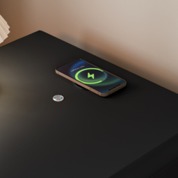 Modern Nightstand  off-white with 2-drawers and  LED and USB charging function Set of 2 - thumbnail 8
