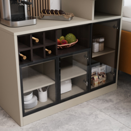 1450mm-2100mm Sofa Bar Table Khaki Storage Cabinet Rotatable Behind Couch Pub Table - thumbnail 6