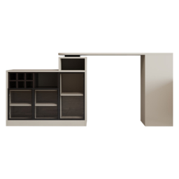 1450mm-2100mm Sofa Bar Table Khaki Storage Cabinet Rotatable Behind Couch Pub Table - thumbnail 7