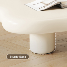 "39"" Modern Matte Wood Abstract Coffee Table in Off White with 4 legs" - thumbnail 9