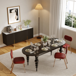 Grovyn 1200mm Buffet Sideboard Sintered Stone Top Black Fluted with Adjustable Shelves - thumbnail 3