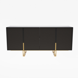 Grovyn 1200mm Buffet Sideboard Sintered Stone Top Black Fluted with Adjustable Shelves - thumbnail 9
