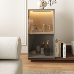 Fero White & Walnut Extendable TV Stand with Bookshelves & Light(2500mm-3930mm) - thumbnail 8