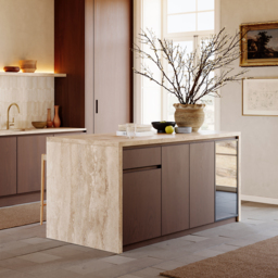 Waterfall Kitchen Island Unit with LED Light Storage 180cm - thumbnail 7