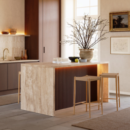 Waterfall Kitchen Island Unit with LED Light Storage 180cm - thumbnail 5