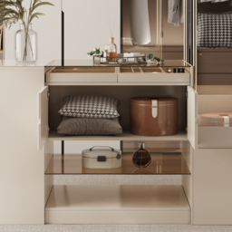 150 cm W Modern Off White Dresser with Doors & Drawers Walk in Wardrobe Island Jewellery Storage & Rack & Bench - thumbnail 8