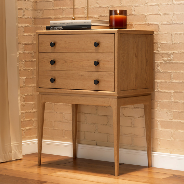 Tanic Mid Century Modern Chest Cabinet with Storage 3 Drawers of Ash Wood - image 1