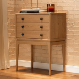 Tanic Mid Century Modern Chest Cabinet with Storage 3 Drawers of Ash Wood - thumbnail 1