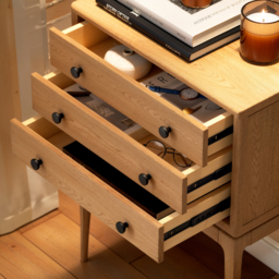 Tanic Mid Century Modern Chest Cabinet with Storage 3 Drawers of Ash Wood - thumbnail 7