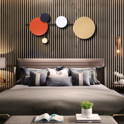Modern Geometric Round Wall Decor Wall Hanging Metal Art 400mm x 950mm Multi-Colour - thumbnail 5