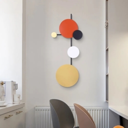Modern Geometric Round Wall Decor Wall Hanging Metal Art 400mm x 950mm Multi-Colour - thumbnail 4