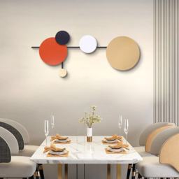 Modern Geometric Round Wall Decor Wall Hanging Metal Art 400mm x 950mm Multi-Colour - thumbnail 3