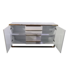 "Cylina 59"" Glossy White Buffet & Sideboard with 3 Drawers & 2 Doors" - thumbnail 4