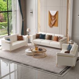 Vertex Modern Faux Leather 3-Piece Living Room Sofa Set - thumbnail 1