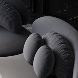 "145.7"" Velvet Curved Modular Sectional Sofa with Ottoman Deep Gray Upholstered 7-Seater Sofa Set" - thumbnail 8