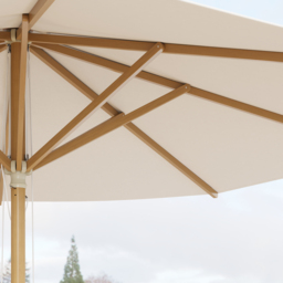 Tevara 10 ft. Patio Centre Pole Umbrella with Marble Stand Outdoor Sun Umbrella for Pool / Beach in White - thumbnail 9