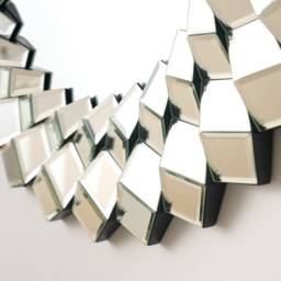60 cm Diamond-Shaped Wall Mirror, Silver Round Decorative Mirror - thumbnail 7