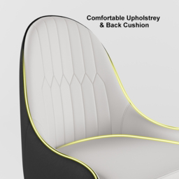 Darg Modern 6-Piece PU Leather Dining Room Chairs in White & Black with Metal Legs - thumbnail 5