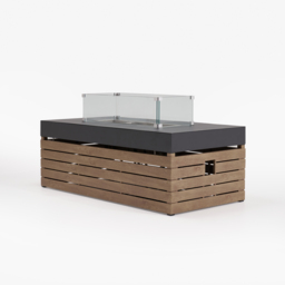 Sectional Outdoor Sofa & Set with Propane Gas Fire Pit Table With Glass Wind Guard - thumbnail 9