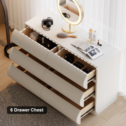 Bedroom Set White Makeup Vanity Set & 6-Drawer Dresser Chest with Storage Cabinet - thumbnail 7