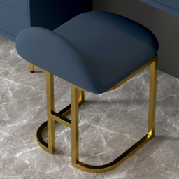 Modern Blue Dressing Table with Chair Retracted Dressing Table Cabinet & Stool & Mirror Included - thumbnail 5