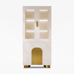 Artis Modern Off-White Storage Display Cabinet with Shelves & LED & Backboard - thumbnail 7