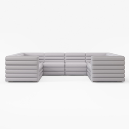 3200mm U-Shaped Modern Grey Microfiber Leather Modular Sectional Sofa for 8 Seaters - thumbnail 9