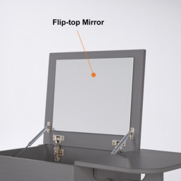 Nordic Flip Top Black Dressing Table Mini with Stool & Mirror - thumbnail 9