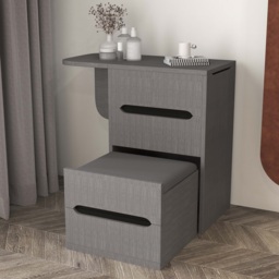 Nordic Flip Top Black Dressing Table Mini with Stool & Mirror - thumbnail 8