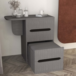Nordic Flip Top Black Dressing Table Mini with Stool & Mirror - thumbnail 6