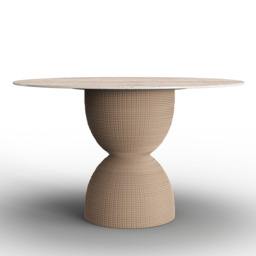 Round Dining Table Sintered Stone Top Modern in Beige - thumbnail 8