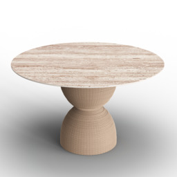Round Dining Table Sintered Stone Top Modern in Beige - thumbnail 9