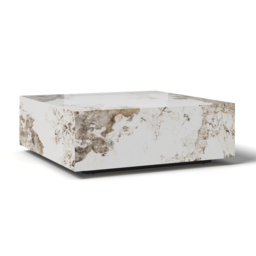 100 cm Square Sintered Stone Block Coffee Table With Storage Modern Off White Living Room Table - thumbnail 7