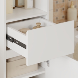 Homary Bathroom Cabinet - High Cabinet Natural & White - 35 x 35 x 160 cm,With Drawers - thumbnail 9