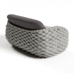 3 Seater Woven Outdoor Sofa Patio Couch in Grey Cushion & Pillow Included - thumbnail 7