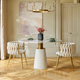 "Dining Set 39"" Sintered Stone Dining Table with 2 Chairs" - thumbnail 4