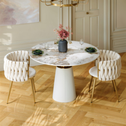"Dining Set 39"" Sintered Stone Dining Table with 2 Chairs" - thumbnail 1